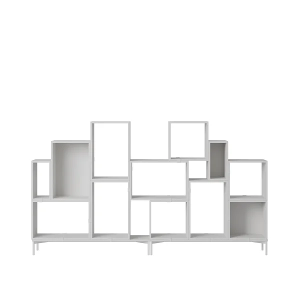 Muuto Stacked Storage Bookcase configuratie 3 - grijs