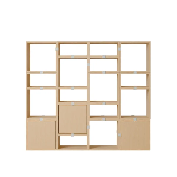 Muuto Stacked Storage Bookcase configuratie 4 - eiken