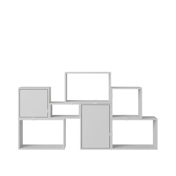 Muuto Stacked Storage Bookcase configuratie 6 - grijs