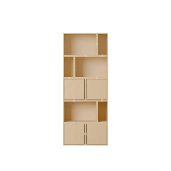 Muuto Stacked Storage Bookcase configuratie 8 - eiken