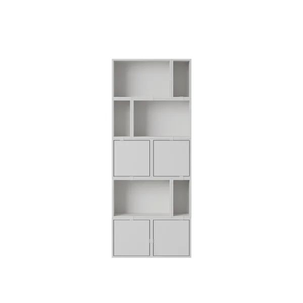 Muuto Stacked Storage Bookcase configuratie 8 - grijs