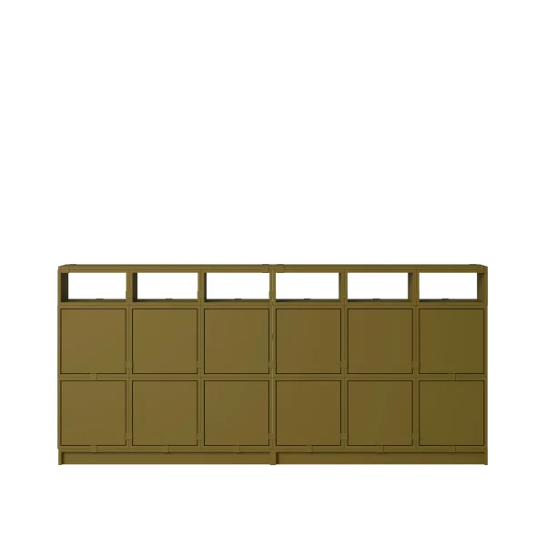 Muuto Stacked Storage Sideboard Configuratie 1 - brown green