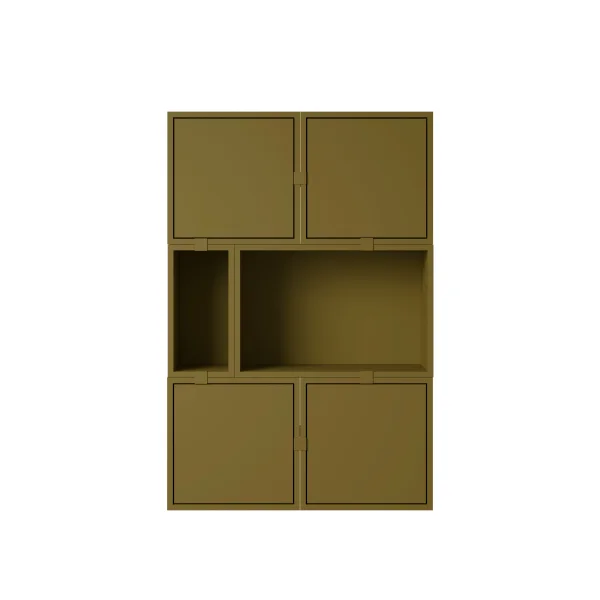 Muuto Stacked Storage Sideboard Configuratie 4 - brown green