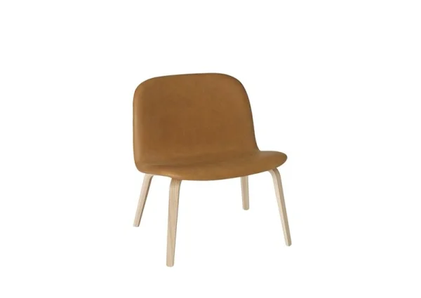 Muuto Visu Lounge stoel met stoffering - Leer cognac