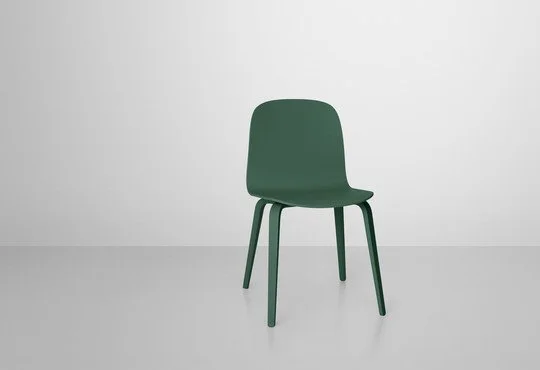 Muuto Visu stoel - houten frame - groen