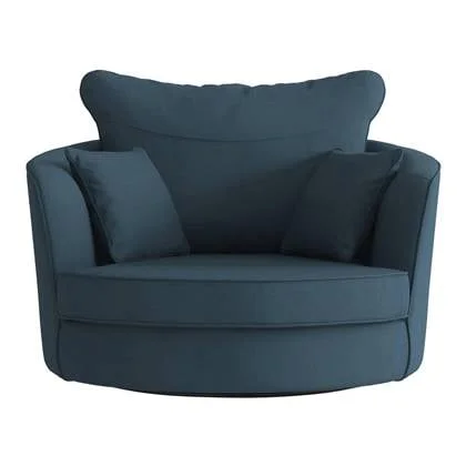 NADUVI Collection Vendôme Draaibare Fauteuil - Linnen - Petrol Blauw