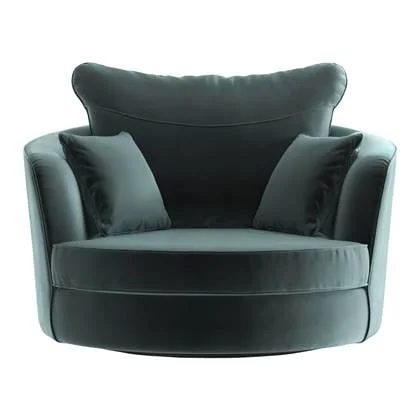 NADUVI Collection Vendôme Draaibare Fauteuil - Velvet - Zee Blauw