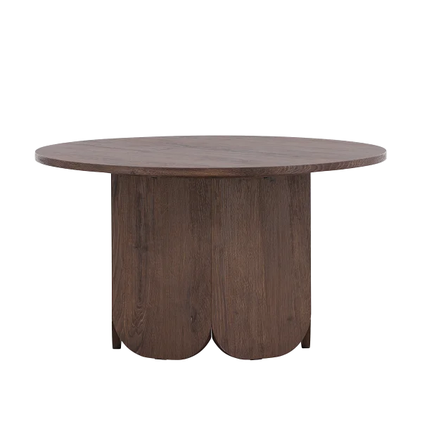 Naftali ronde houten salontafel donkerbruin - Ø 80 cm