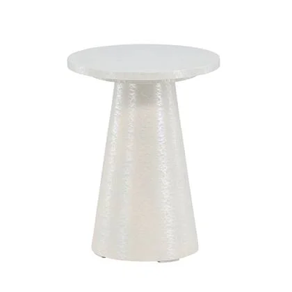 Nest living Lexi Houten Bijzettafel Glanzend Wit - Ø 35 cm