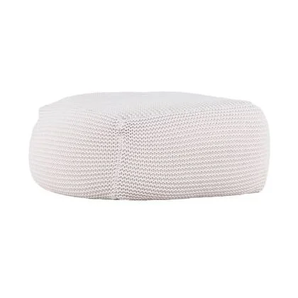 Nest living Lianne Gevlochten Ronde Poef Crème - Ø 60 cm