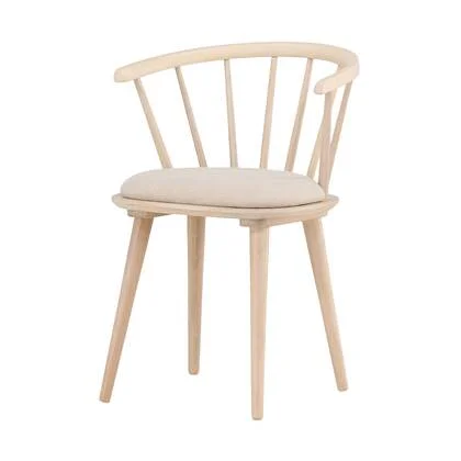 Nest living Paco Houten Eetkamerstoel Vast Zitkussen - whitewash