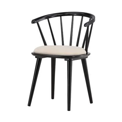 Nest living Paco Houten Eetkamerstoel Vast Zitkussen - Zwart