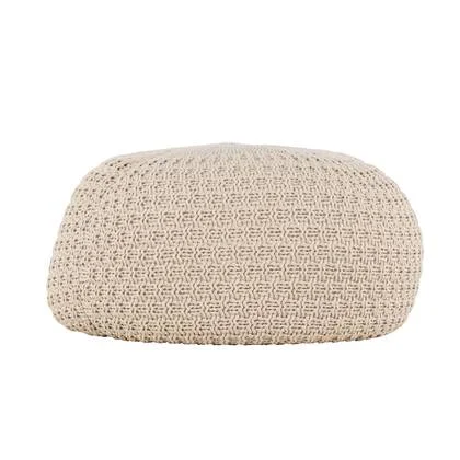 Nest living Sylvie Gevlochten Ronde Poef Beige - Ø 60 cm