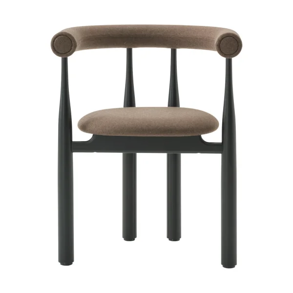 New Works Bukowski armstoel bekleed Black, Wooly Plus 1008