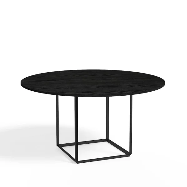 New Works Florence ronde eettafel Black ash-ø145 cm-zwart onderstel