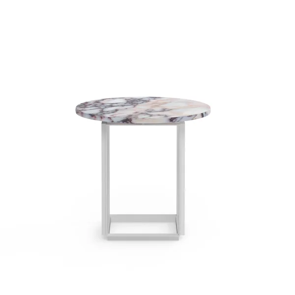 New Works Florence Side Table - white viola marble