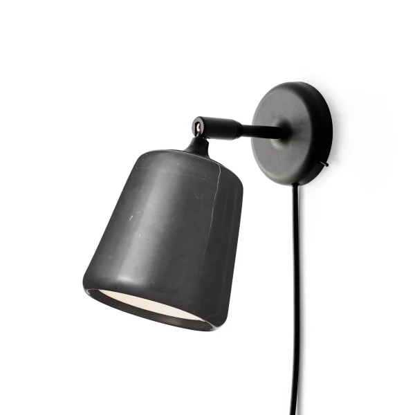 New Works Materiaal wandlamp Black marble