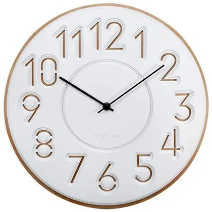 NeXtime - NeXtime - Japanse Design Wandklok - Concrete|Hout - 30cm -