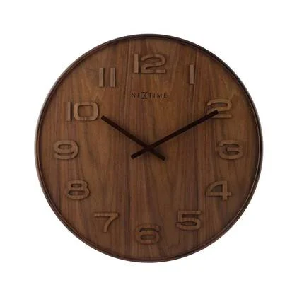 NeXtime - NeXtime - wandklok - 35 cm - Hout - Bruin - &apos;Wood Wood