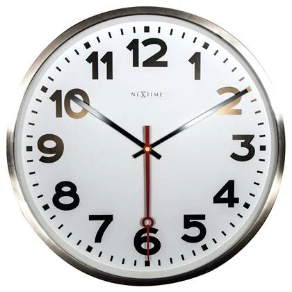 NeXtime - NeXtime - Wandklok- 55 cm - Aluminium - Wit - &apos;Super