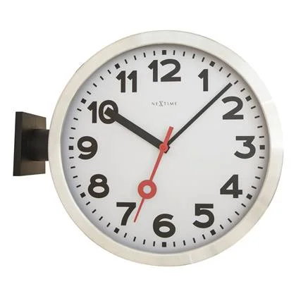 NeXtime Station Double Wandklok Ø 38 cm