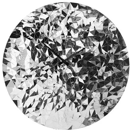 NeXtime - Wandklok 80cm-Stil-Chroom-RVS-NeXtime &apos;Fragment&apos;