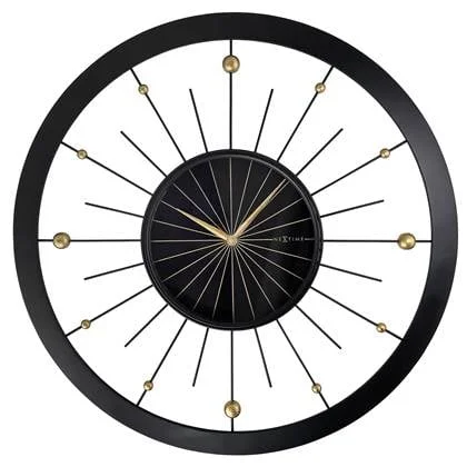 NeXtime - Wandklok 90 cm - Stille - Zwart - Metaal - NeXtime &apos;Orbit