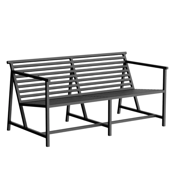 NINE 19 Outdoors Lounge Bench - black