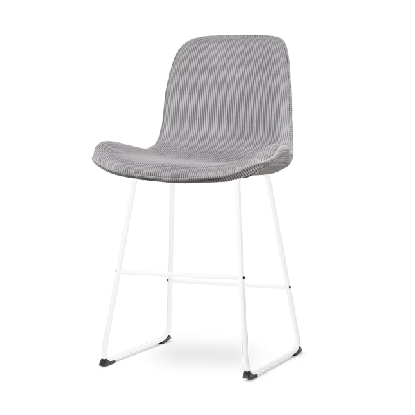 Nino-Fé barkruk rib warm grijs - wit onderstel - 65 cm