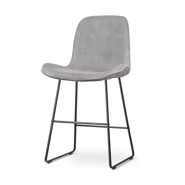 Nino-Fé barkruk rib warm grijs - zwart onderstel - 65 cm