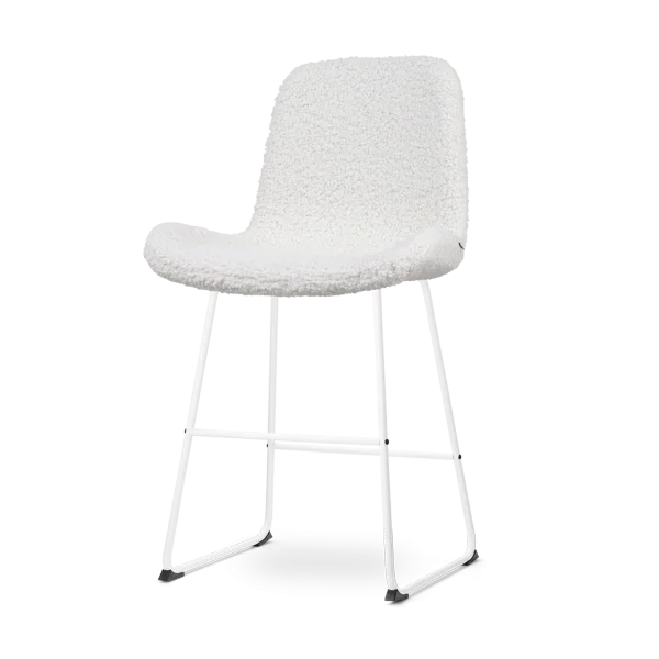 Nino-Fé barkruk teddy gebroken wit - wit onderstel - 65 cm