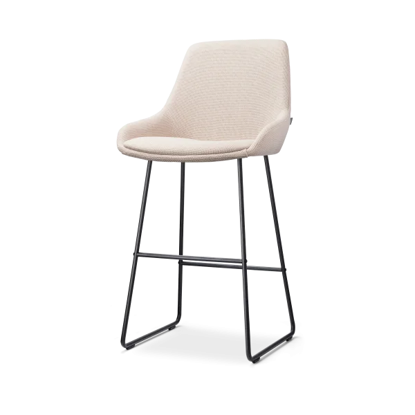 Nino-Isa barkruk beige - zwart onderstel - 75 cm