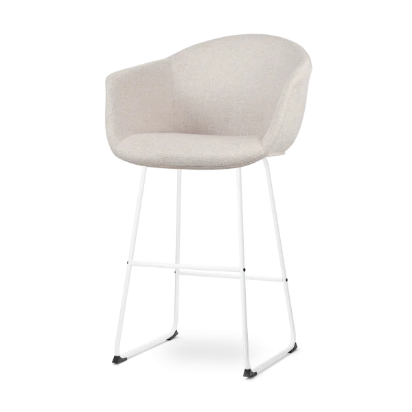 Nino-Otis barkruk beige - wit onderstel - 75 cm