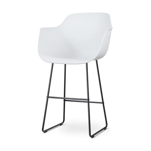 Nino-Puk barkruk wit - zwart onderstel - 75 cm