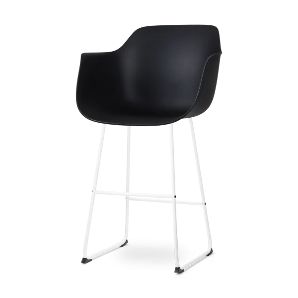 Nino-Puk barkruk zwart - wit onderstel - 75 cm