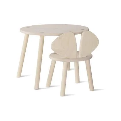 Nofred Mouse kinderstoel + kindertafel set berken