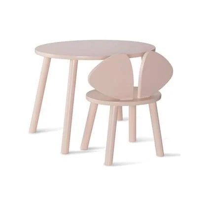 Nofred Mouse kinderstoel + kindertafel set rosa