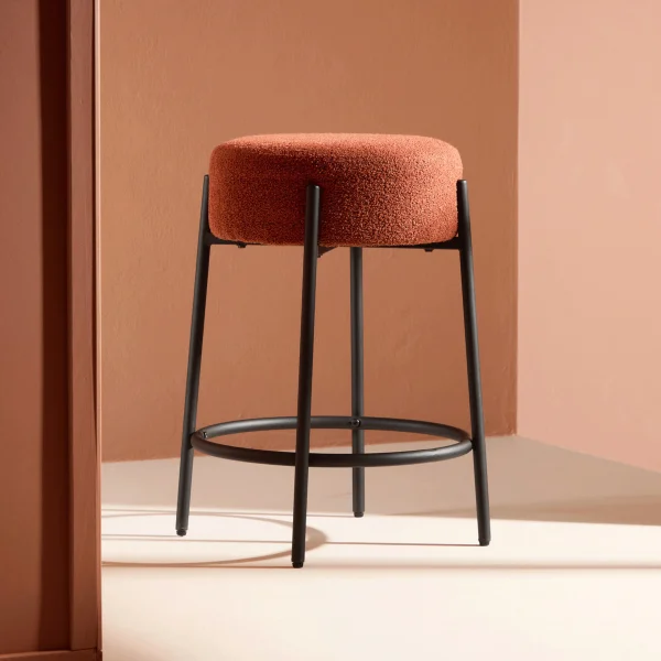 Nohr Barkruk Maryann Bouclé - Rood (zithoogte 60cm)