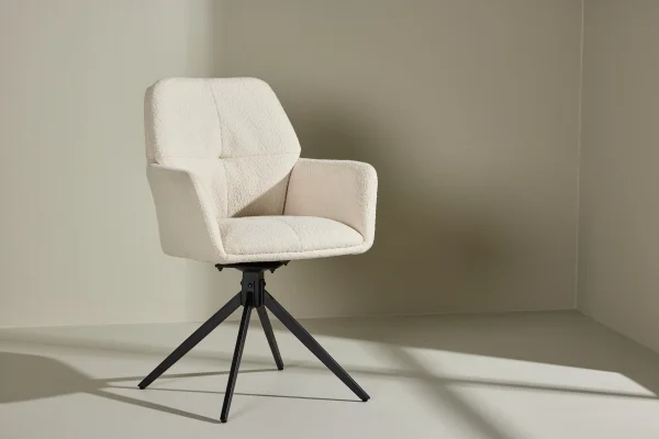 Nohr Draaibare Eetkamerstoel Montie Bouclé - Off White