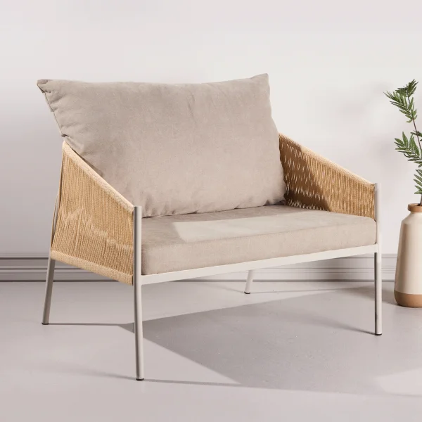 Nohr Fauteuil Lynden Linnenlook en touw - Beige