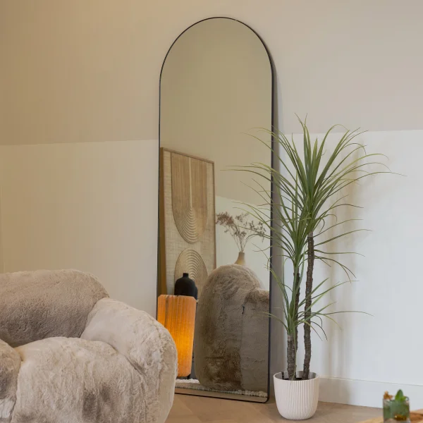 Nohr Gebogen Spiegel Cheryll 193 x 66cm - Zwart - Passpiegel