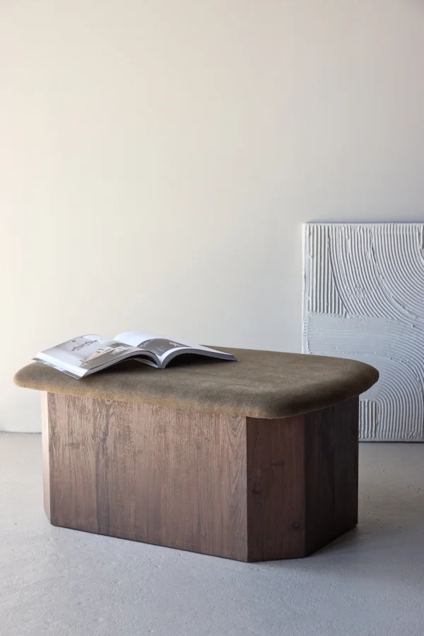 Nohr Hocker Laquette Linnenlook en mokka - Bruin