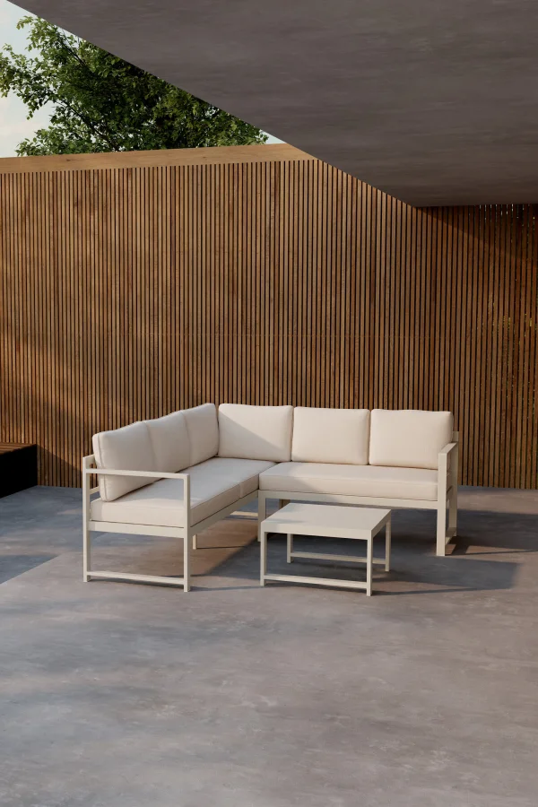 Nohr Loungeset Terah Met hoekbank en tafel - Beige