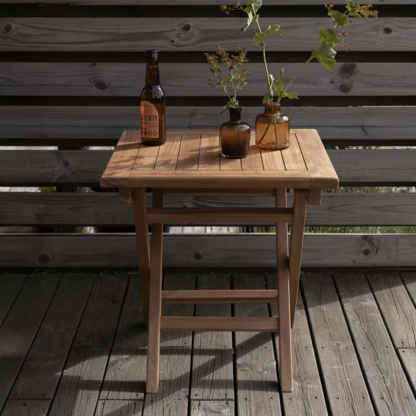 Nohr Outdoor Bijzettafel Amberia Teakhout, 50 x 50cm - Bruin - Vierkant