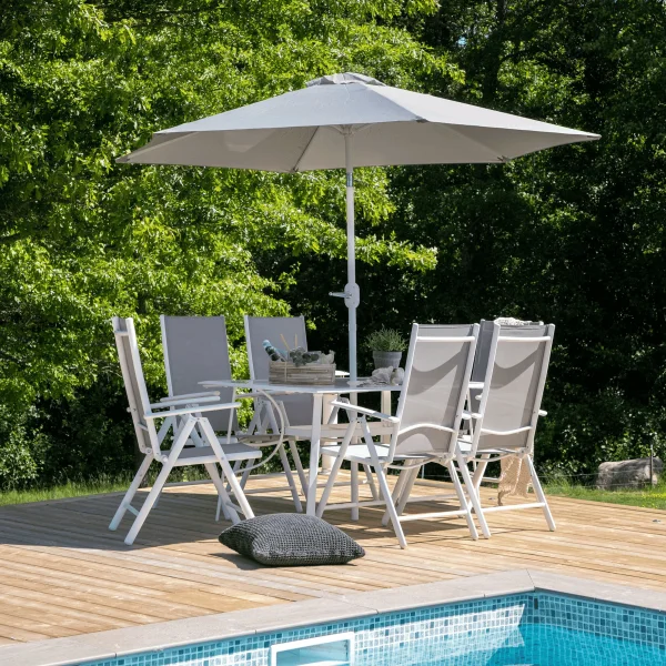 Nohr Outdoor Diningset Rosemary Met parasol