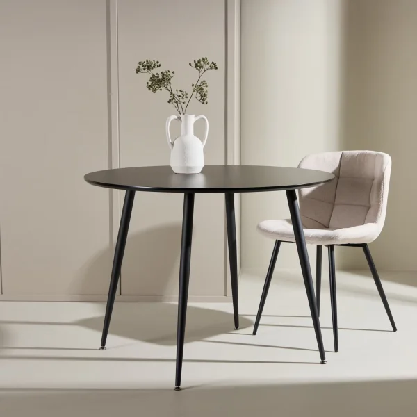 Nohr Ronde Eettafel Quennel 100cm, MDF - Zwart