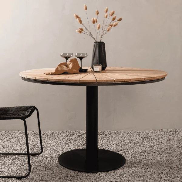 Nohr Ronde Tuintafel Lavelle Teakhout, 120cm - Zwart