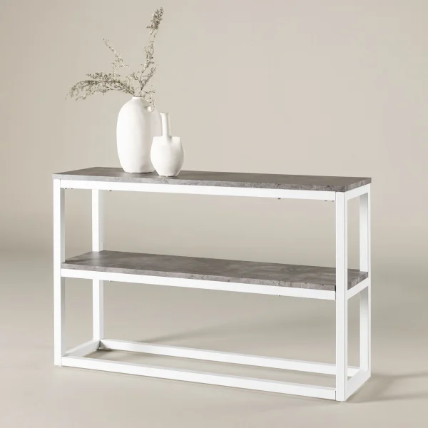 Nohr Sidetable Ram Betonlook, 110cm - Wit