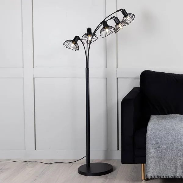 Nohr Vloerlamp Janay 5-lamps - Zwart