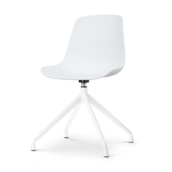 Nola-Pip draaibare eetkamerstoel wit - wit onderstel